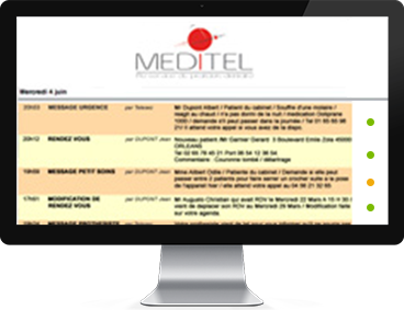 Screenshot of the Meditel application on a Mac